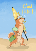 Chien ravi pr&ecirc;t pour des vacances estivales